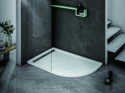 Душевой поддон из искусственного мрамора CEZARES TRAY-AS-RH-100/80-30-W-L белый